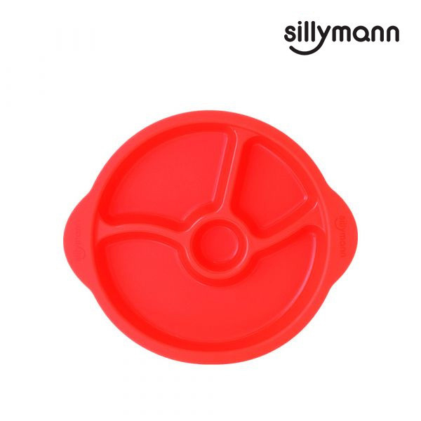 【韓國sillymann】 100%鉑金矽膠防滑幼兒學習餐盤(紅) 