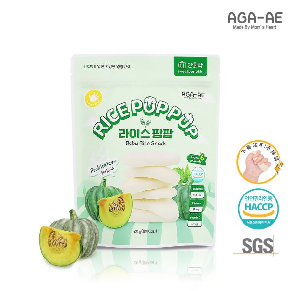 ✨營養師推薦✨【韓國AGA-AE】益生菌寶寶米餅-南瓜 