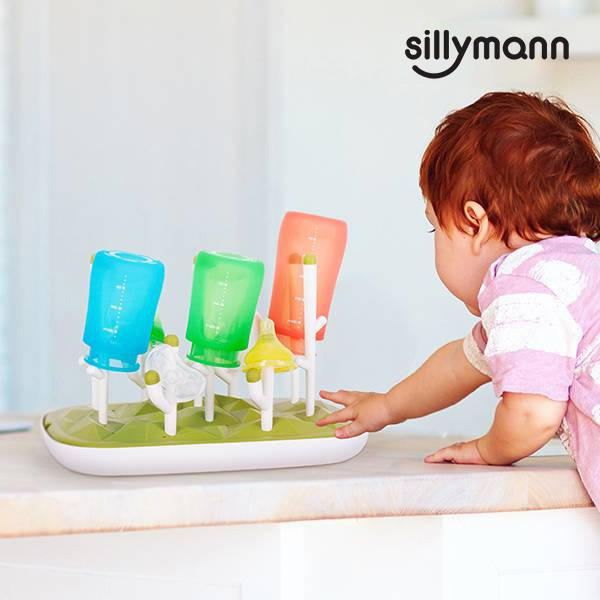 【韓國sillymann】 100%鉑金矽膠仙人掌奶瓶乾燥架 