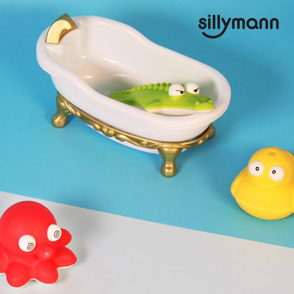 【韓國sillymann】 100%鉑金矽膠小鱷魚洗澡玩具 