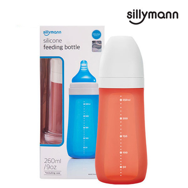 【韓國sillymann】 100%鉑金矽膠奶瓶260ML(上海紅) 