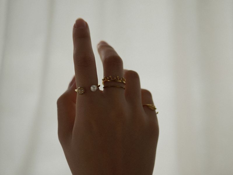 暮光系列 - SELECT V * 黃銅戒指 黃銅戒指 中性 珍珠 戒指 情人節 情人節禮物 情侶禮物 情侶戒指 女友禮物 女 禮物 女生手戒指 金色戒指