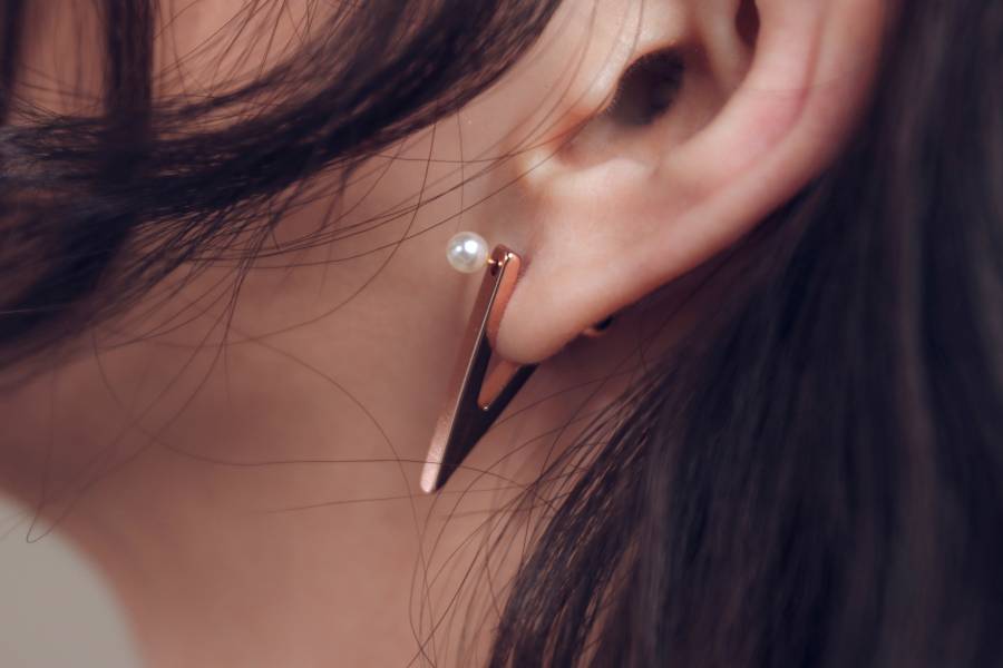 對稱耳環 - V字對稱三色 V字耳環 個性耳環 幾何耳環 抗敏耳環 特殊耳環 珍珠耳環 耳環