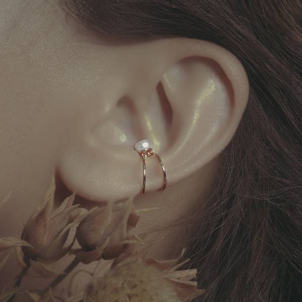 Hydromancy | 水占術系列 - 微光淚滴耳骨夾 * 三色 耳夾 耳骨夾 耳窩夾 耳環 珍珠 天然珍珠