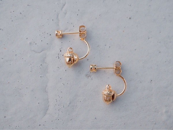Whispering acorn earrings -18K gold colour acorn earrings