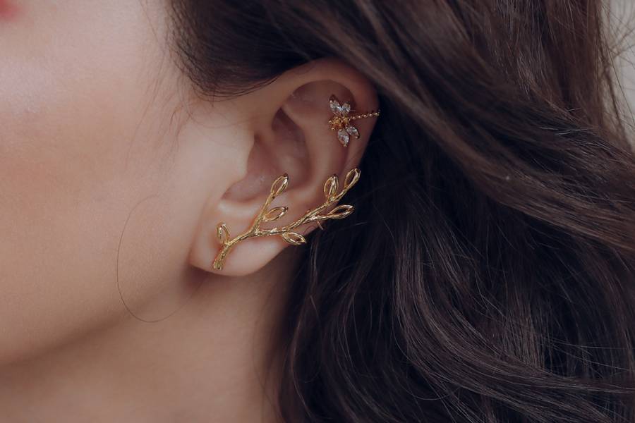 PURE Series – Late Autumn Fairy earring & ear cuff 精靈耳式 新娘耳飾 