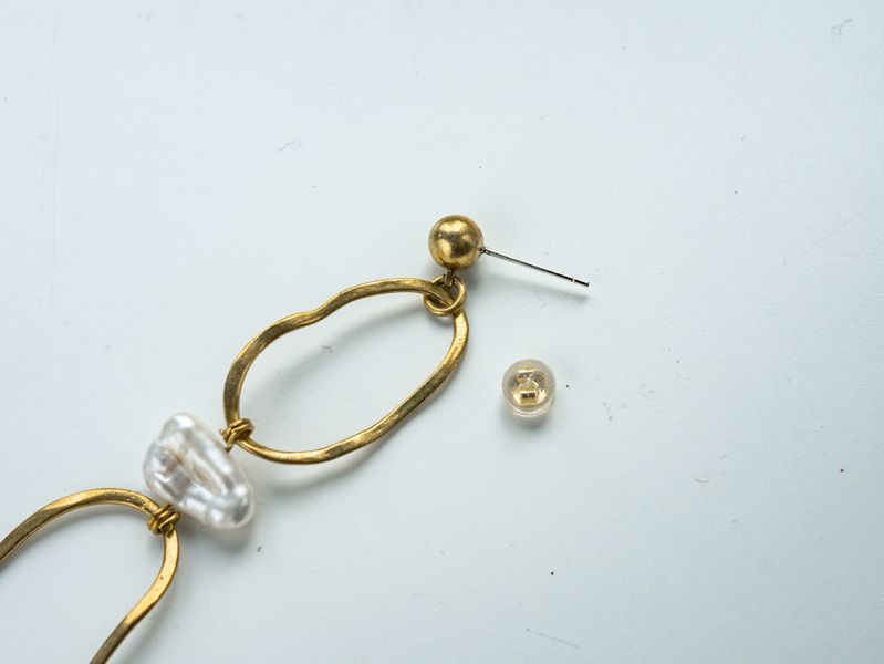GAIA - 泉 * 耳環 925純銀耳針 天然變形珍珠 黃銅 耳環