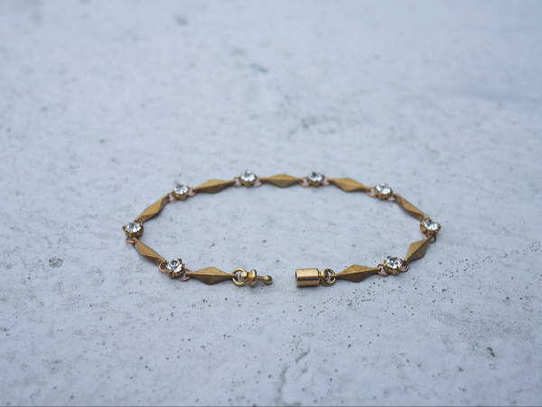 Twilight series-lozenge and cubic zirconia chain * bracelet brass  bracelet