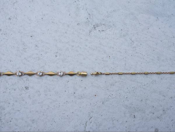 Twilight series-lozenge and cubic zirconia chain * bracelet brass  bracelet