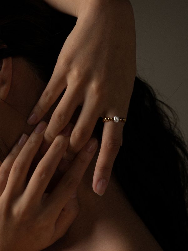 ARROGANT - 偏執 * 不銹鋼珍珠 彈性戒指 不鏽鋼 戒指 女 禮物 女友禮物 彈性戒指 情人節 情人節禮物 戒指 珍珠戒指 黃銅戒指