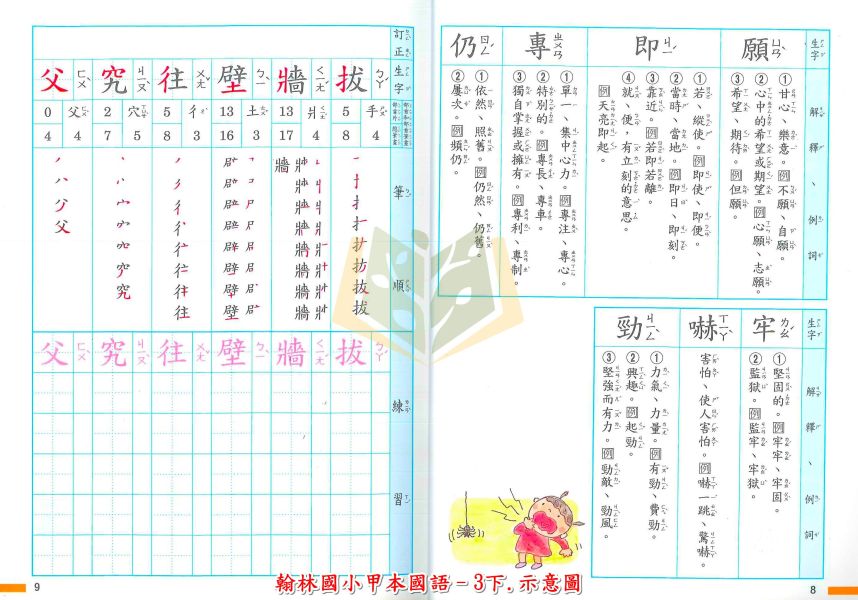 翰林國小 國語 生字語詞練習簿 國小1~6年級 附解答 