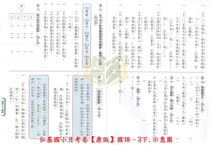 弘基國小 月考卷 段考卷 適用康軒 11 