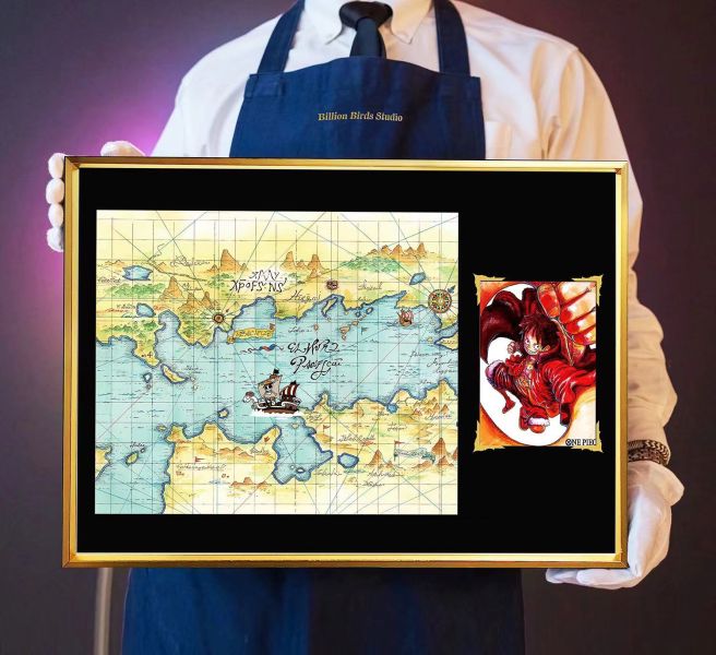 【海外代購】 千鳥社 路飛 航海圖 海賊王 梅利號 裝飾畫 