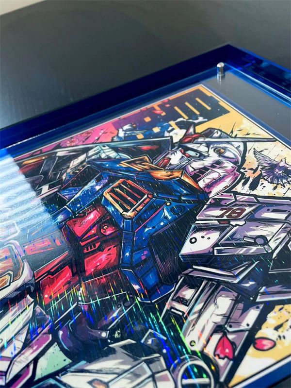 【預定】【26*35CM】千鳥社 Gundam 高達RX-78潮流鐳射透明亞克力裝飾畫 