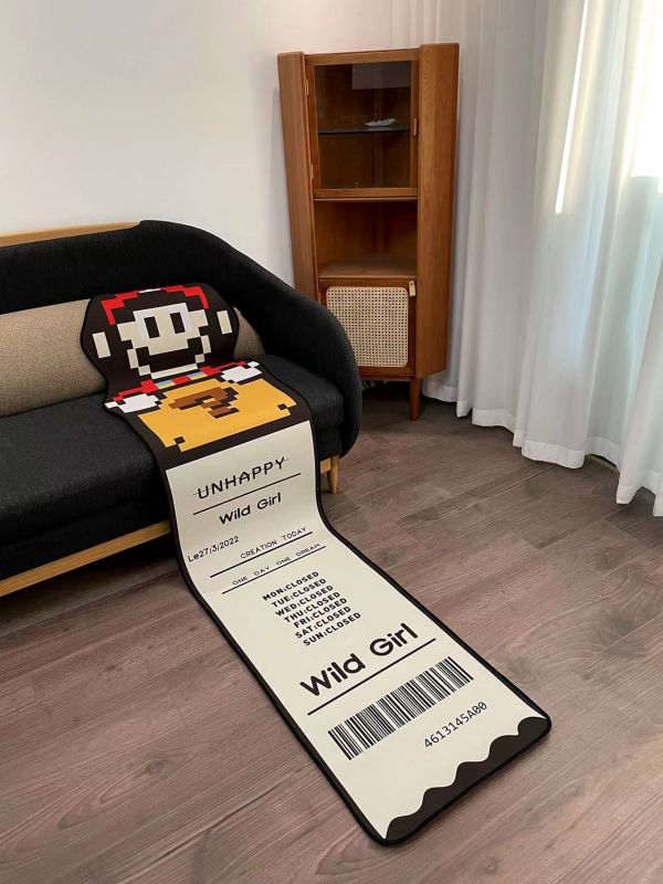 【海外代購】【2.4M】馬里奧超級瑪麗小票問號床邊書房臥室地毯 