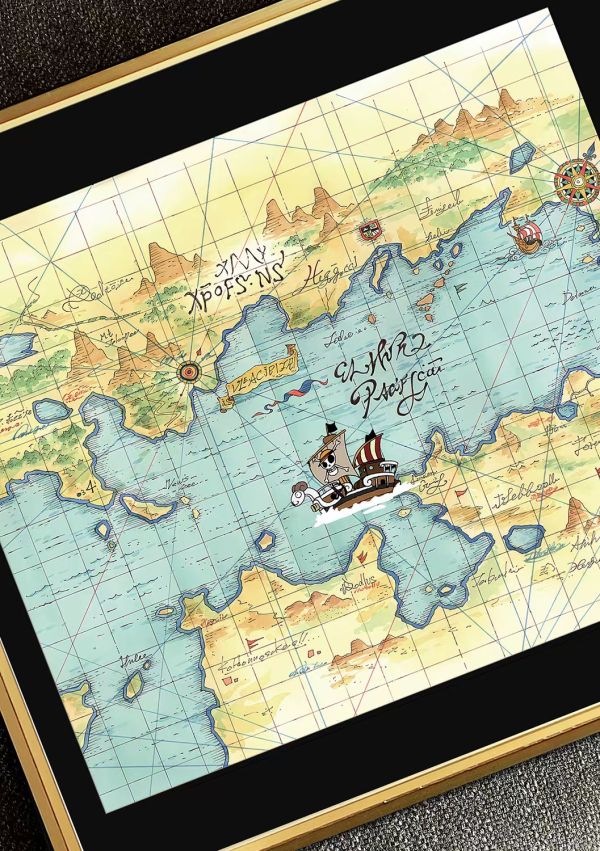 【海外代購】 千鳥社 路飛 航海圖 海賊王 梅利號 裝飾畫 