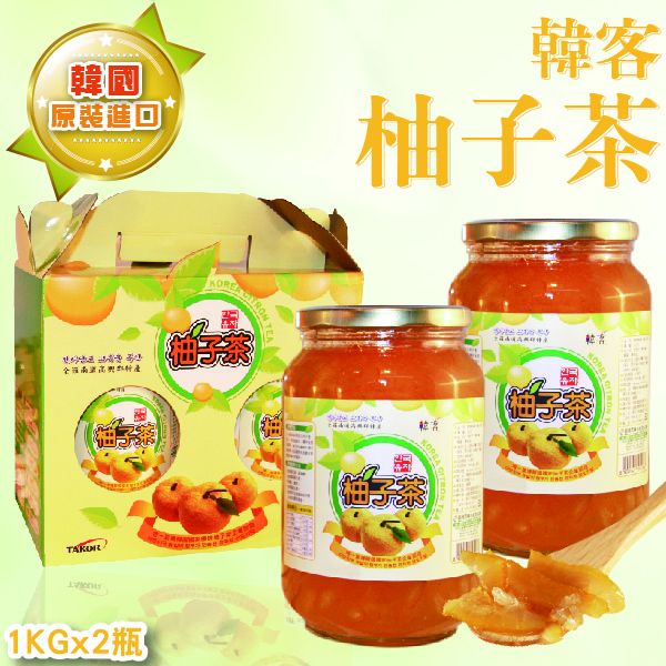 韓客-蜂蜜柚子茶1kg裝 柚子茶,韓客,蜂蜜柚子茶,香氣濃郁,果肉豐富,送禮首選