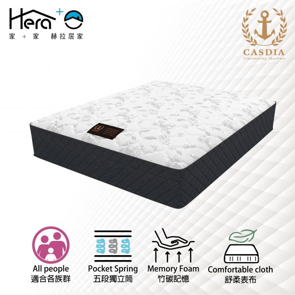 【適中護脊】CASDIA睡眠科技獨立筒床(3.5尺/5尺/6尺) 床墊,台灣製造,獨立筒