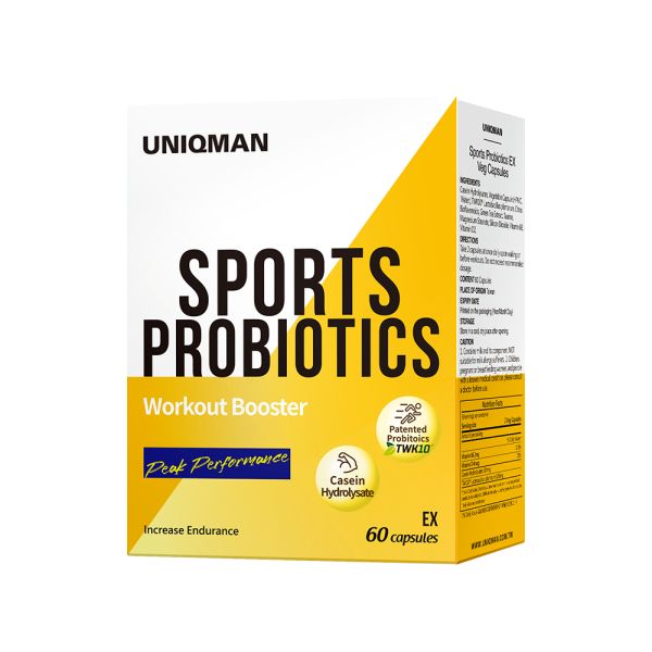 UNIQMAN 专利运动益生菌EX 素食胶囊 (60粒/盒)【体能突破】 肌酸,运动乳酸菌,健身,增肌,减脂,creatine,肌耐力