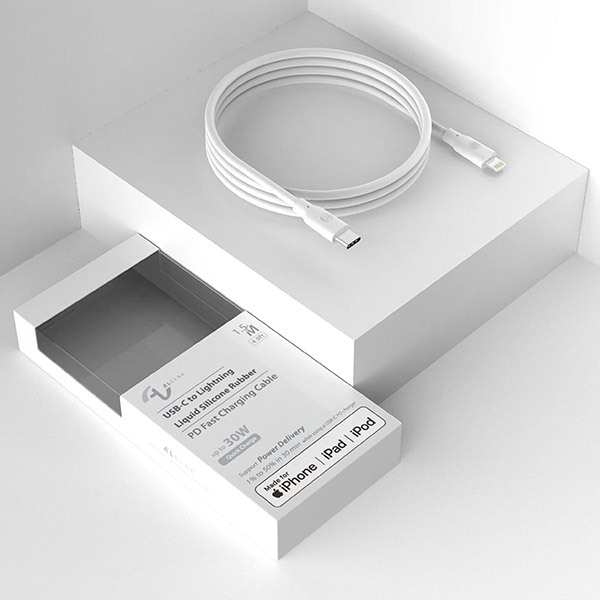 【OneMore】Allite 1.5 M 液態矽膠充電線（USB-C to Lightning） 