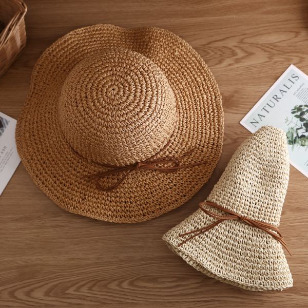 可折疊漁夫編織草帽(兩色) 草帽,遮陽帽