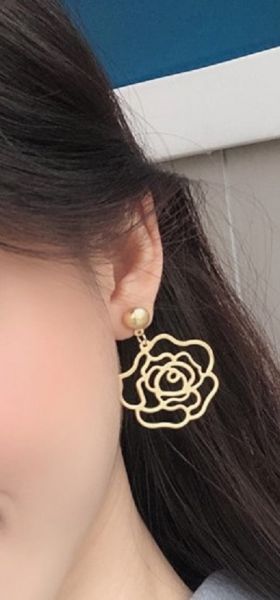 復古玫瑰花耳環 耳環,貼耳式耳環,垂墜式耳環,夾式耳環,耳骨夾