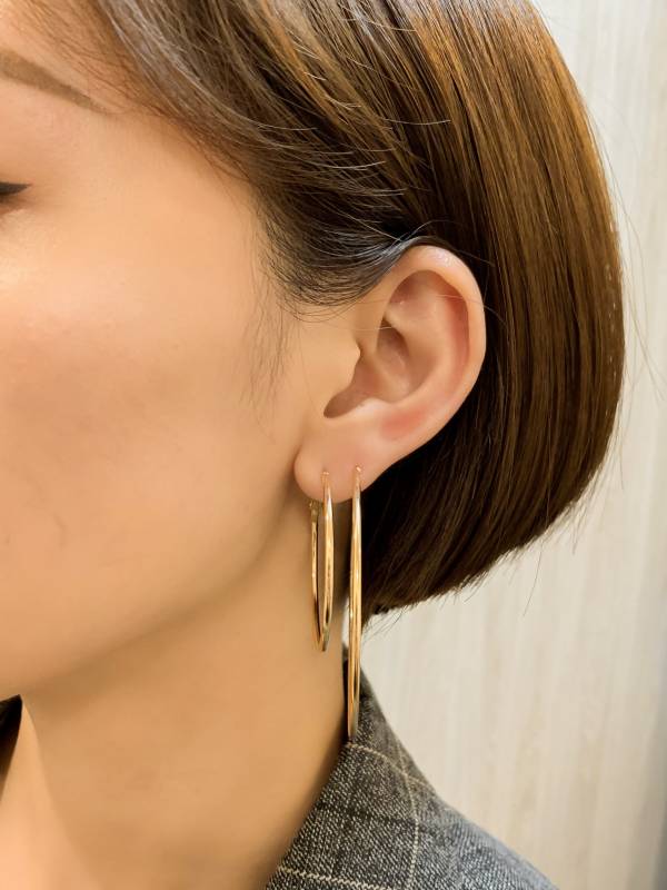 經典圓圈耳環細版4cm-金 耳環,貼耳式耳環,垂墜式耳環,夾式耳環,耳骨夾