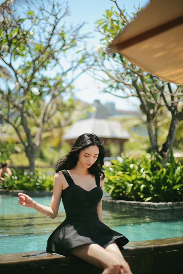 韓版美背連身泳裝 連身遮肚泳衣