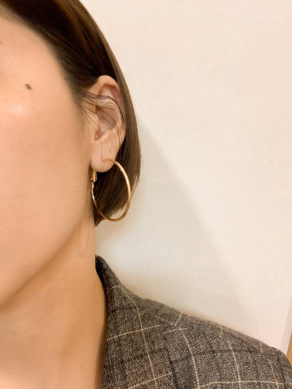 經典圓圈耳環細版4cm-金 耳環,貼耳式耳環,垂墜式耳環,夾式耳環,耳骨夾