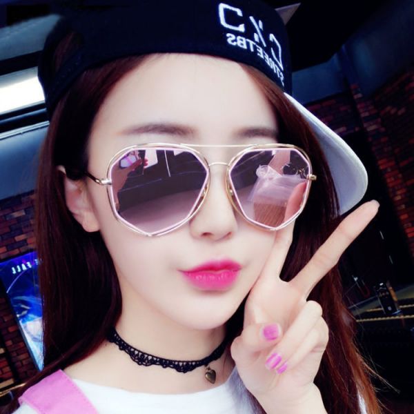 韓版時尚鍍多邊形太陽眼鏡 7色 太陽眼鏡