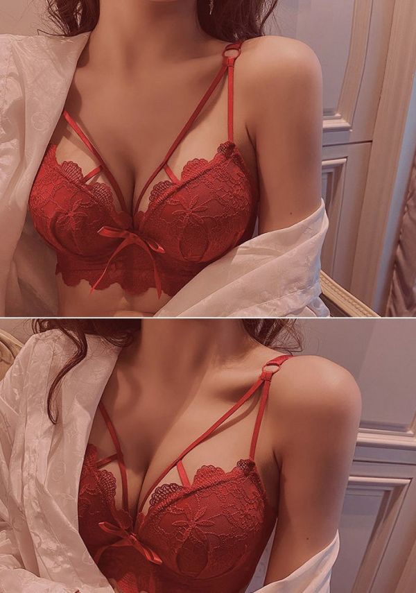 蕾絲性感美胸內衣(紅) 內衣,美胸內衣,集中內衣,性感內衣
