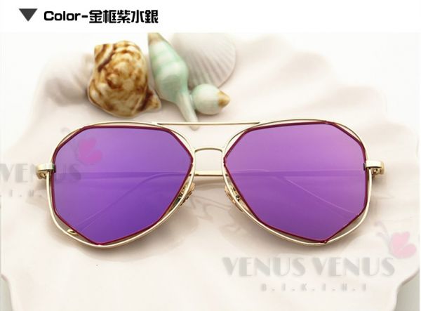 韓版時尚鍍多邊形太陽眼鏡 7色 太陽眼鏡