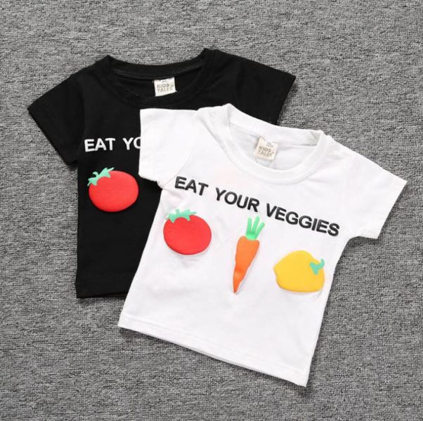 BV01603 春夏新款 營養要均衡 蔬果寶寶短袖上衣 (2色) 春,夏,新款,營養,蔬果,寶寶,短袖,上衣,