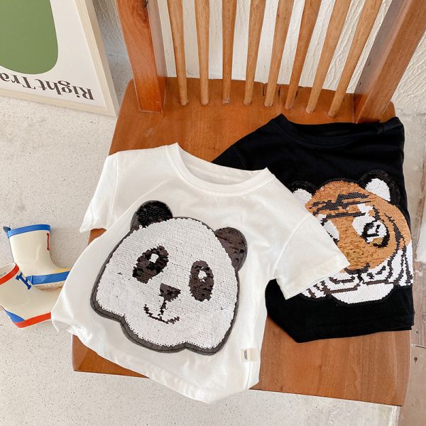 BV01801 春夏新款 變化老虎/熊貓造型短袖上衣 春,夏,新款,變化,老虎,熊貓,造型,短袖,上衣,