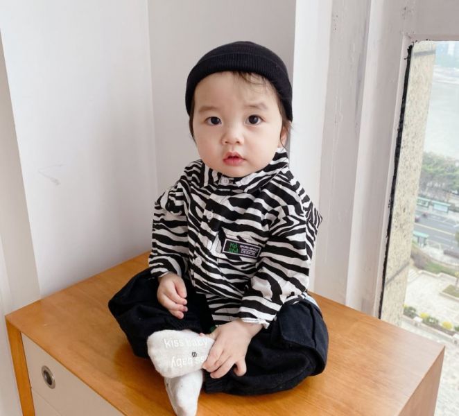 BV01759 春季新款 韓系帥氣寶寶斑馬紋上衣 春,新款,韓系,帥氣,寶寶,斑馬紋,上衣,