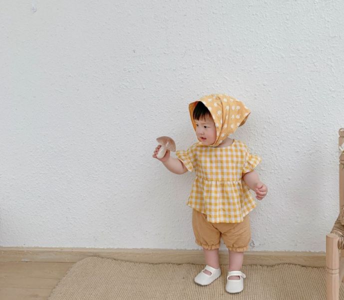 BV01769 春夏新款 韓系男女寶寶格子套裝 春,夏,新款,韓系,男,女,寶寶,格子,套裝,