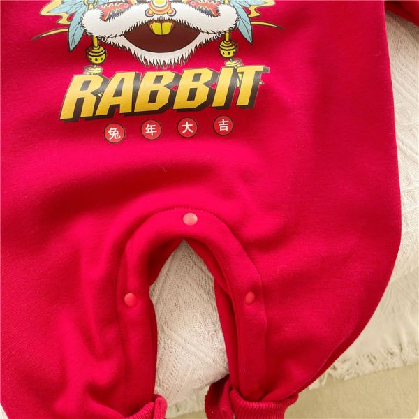 BV01922 新年春節兔寶寶圖案保暖長袖連身衣 新年,春節,兔寶寶,圖案,保暖,長袖,連身衣,兔年,