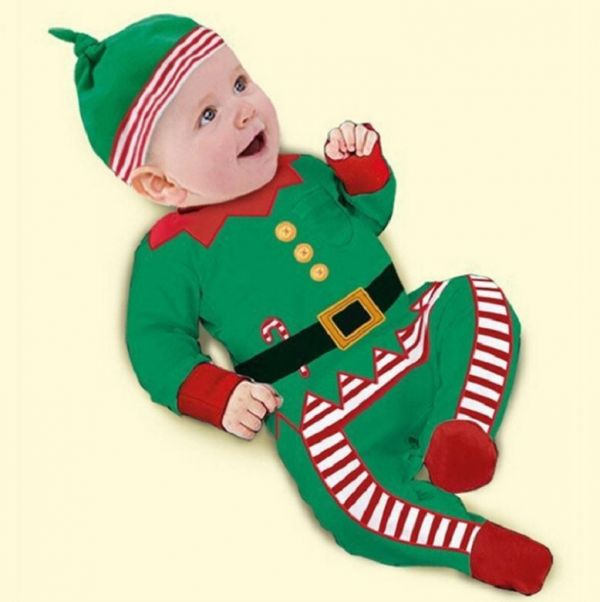 BV01680 秋冬新款 聖誕寶寶裝扮連身衣套裝+帽 (2款) 秋,冬,新款,聖誕,寶寶,裝扮,套裝,帽,連身衣,