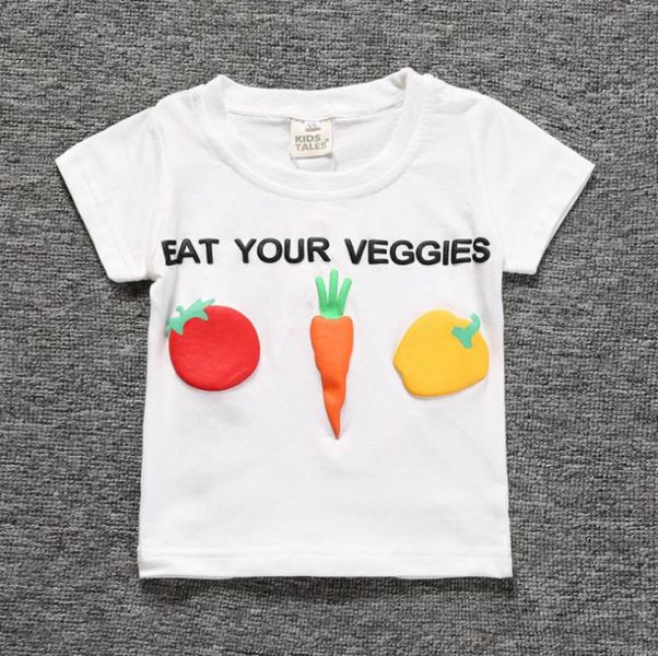 BV01603 春夏新款 營養要均衡 蔬果寶寶短袖上衣 (2色) 春,夏,新款,營養,蔬果,寶寶,短袖,上衣,