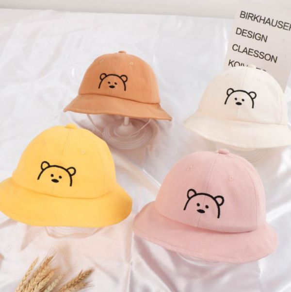 BV01599 卡哇依熊寶寶防曬漁夫帽 (6色) 熊寶寶,防曬,漁夫帽,配件,