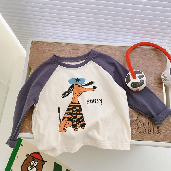 BV01851 可愛動物寶寶圖案斜肩長袖上衣 可愛動物,寶寶,圖案,斜肩,長袖,上衣,