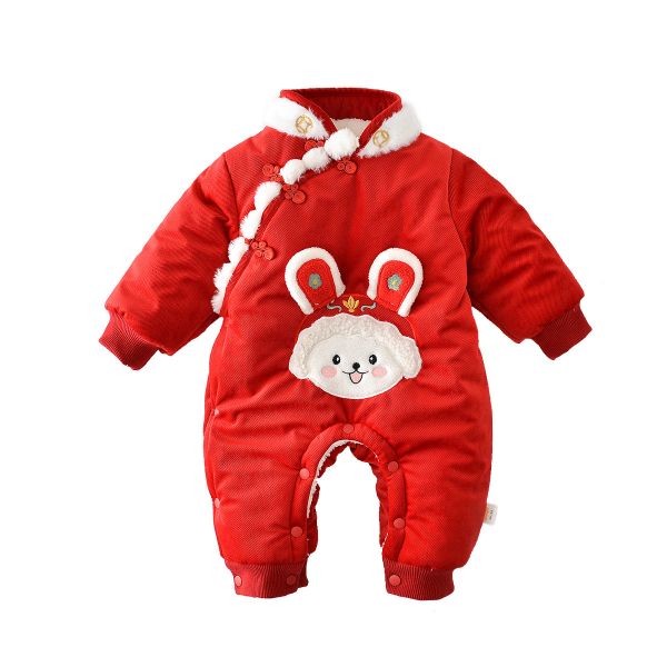 BV01960 兔年春節款 吉祥兔寶寶圖案保暖連身衣 兔年,春節,吉祥,兔寶寶,圖案,保暖,連身衣,