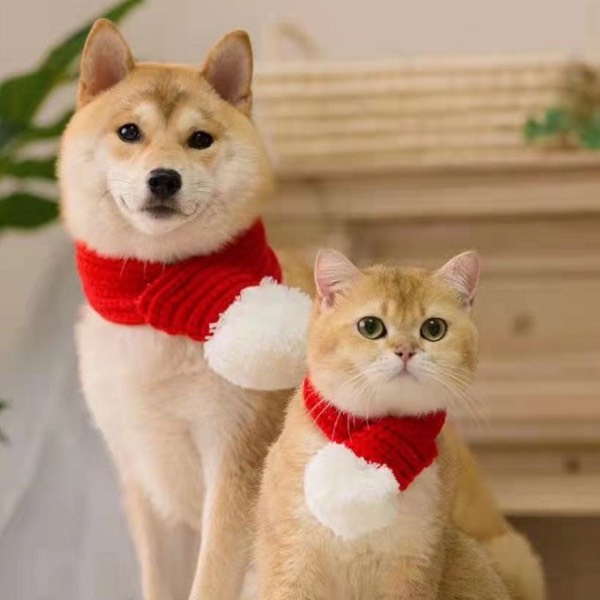 聖誕紅色圍巾 