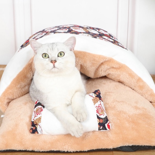 日式加絨貓睡袋-招財貓 