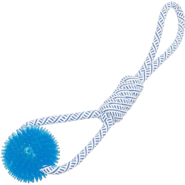 單/雙膠球繩結玩具(藍) 