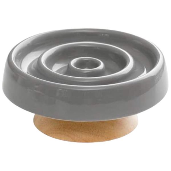 圓圈慢食陶瓷碗15.5CM+木座 
