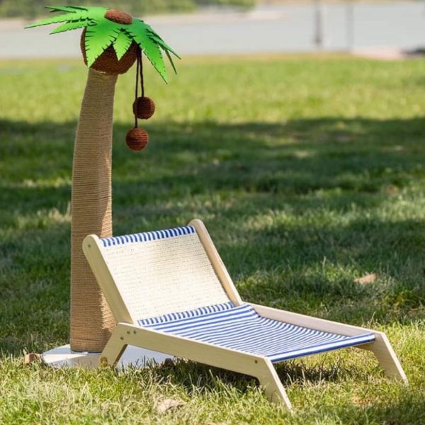 劍麻實木椰樹躺椅 