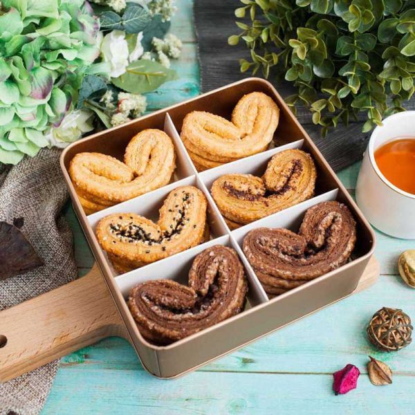 美饌福蝶禮盒-蝴蝶酥(綜合禮盒) 中秋節禮盒、摩卡咖啡、抹茶口味、蝴蝶酥