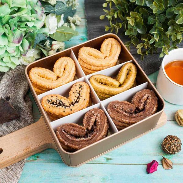 美饌福蝶禮盒-蝴蝶酥(綜合禮盒) 中秋節禮盒、摩卡咖啡、抹茶口味、蝴蝶酥