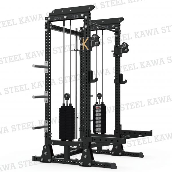 Kawa Steel power rack with cable-pulley system 繩索飛鳥,Cable滑輪,龍門架,深蹲重訓架,台灣製,中鋼鋼材,運動健身規畫採購安裝,trx,crossfit,gym